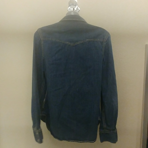 Seven 7 Pearl Snap Long Sleeve Denim Shirt - Picture 7 of 8